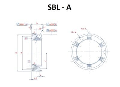 SBL-A Locknut Technical Drawing