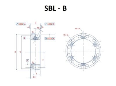 SBL-B Locknut Technical Drawing