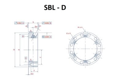 SBL-D Locknut Technical Drawing