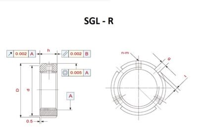SGL - R Locknut Technical Drawing