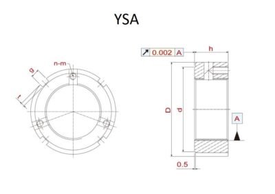 YSA Axial Locknut Drawing