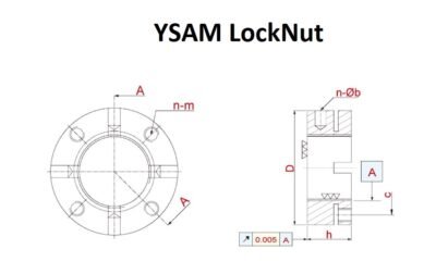 YSAM Locknut Technical Drawing
