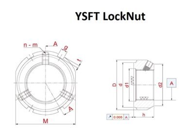 YSFT Locknut Technical Drawing