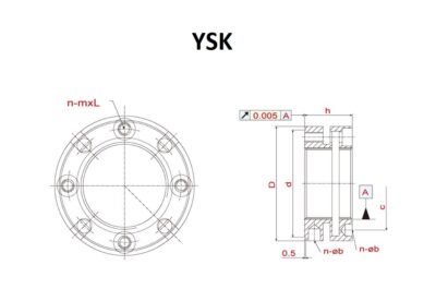 YSK Locknut Technical Drawing