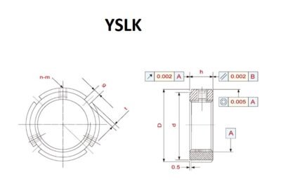 YSLK locknut Technical Drawing