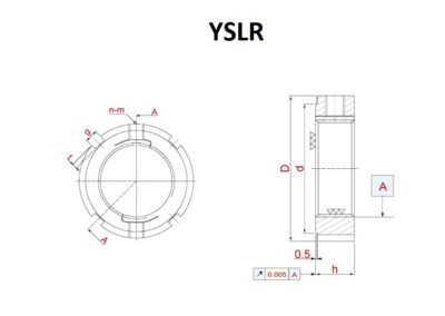 YSLR locknut Technical Drawing