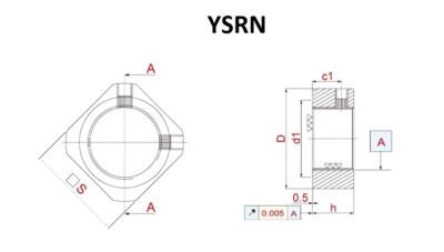 YSRN Locknut Technical Drawing